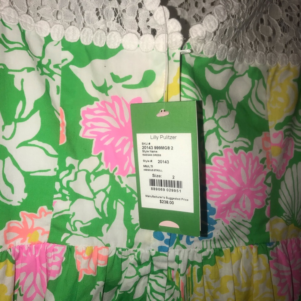NWT Lilly Pulitzer Raegan Dress Hibiscus Stroll 2 - Picture 4 of 4